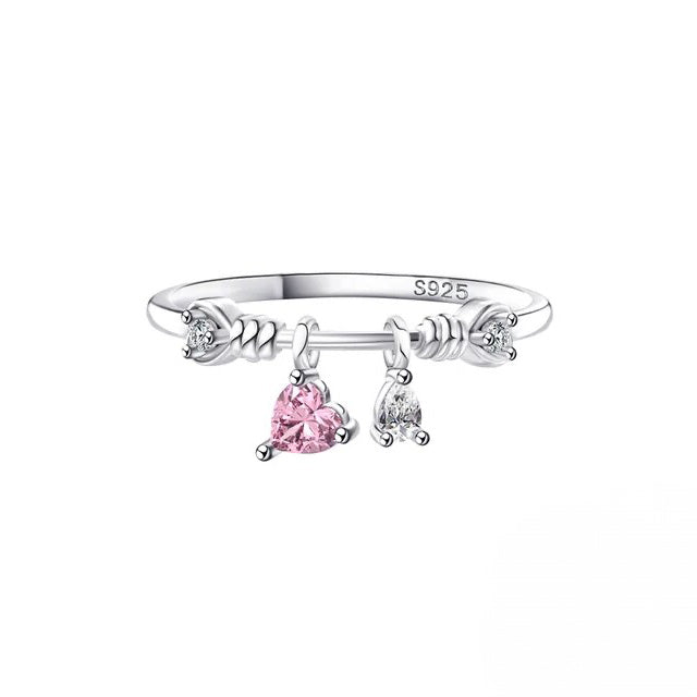 Blush - Ring mit pinken Herz und Zirkon