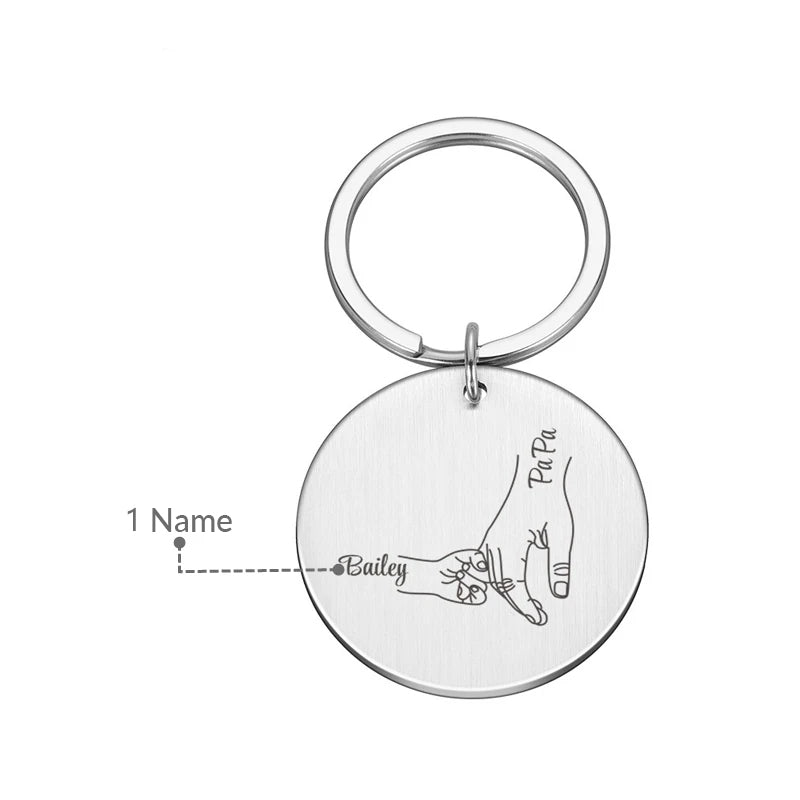 Familienbund - Personalisierter Schlüsselanhänger mit Namen Eltern Kind