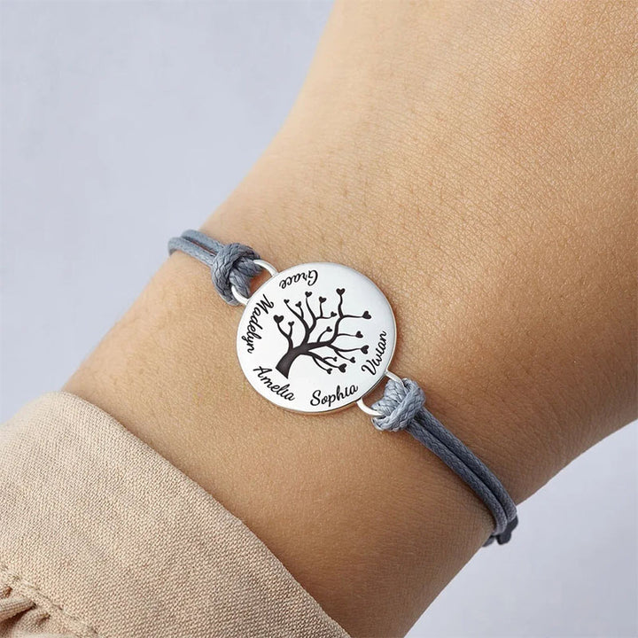 Lebenslinien - Personalisiertes Baum des Lebens Armband mit Namen