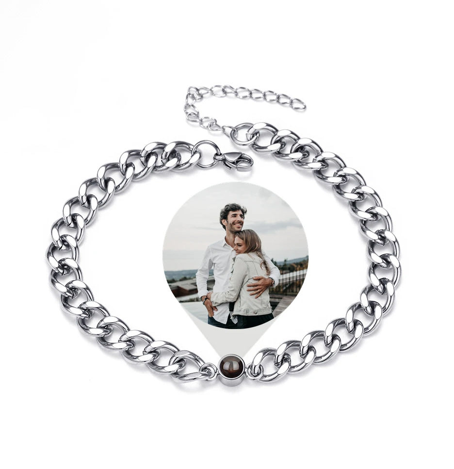 Timeless - Personalisiertes Cuban-Armband mit Foto zum Reinschauen